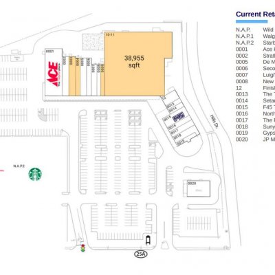 Three Village Shopping Center plan - map of store locations