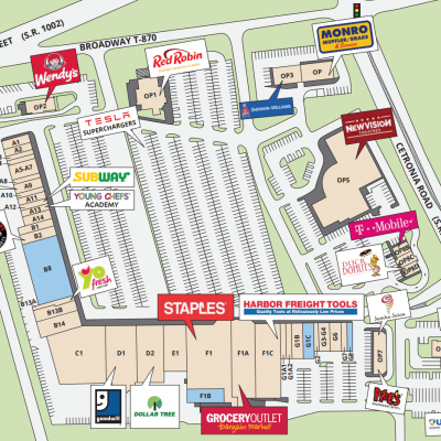 Tilghman Square Shopping Center plan - map of store locations
