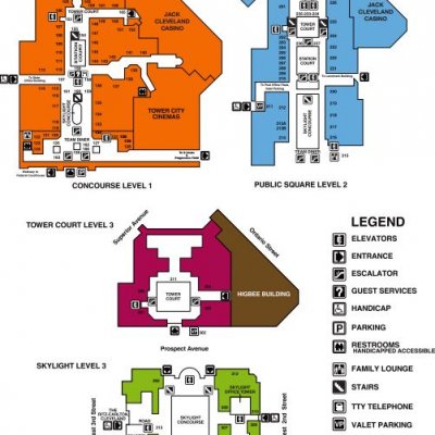Tower City Center plan - map of store locations
