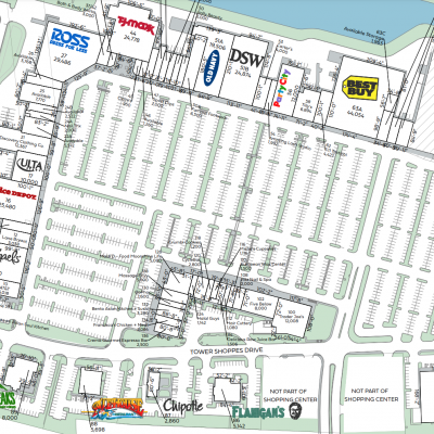 Tower Shops plan - map of store locations