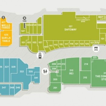 Town Center at Corte Madera plan - map of store locations