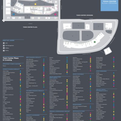 Town Center Plaza plan - map of store locations