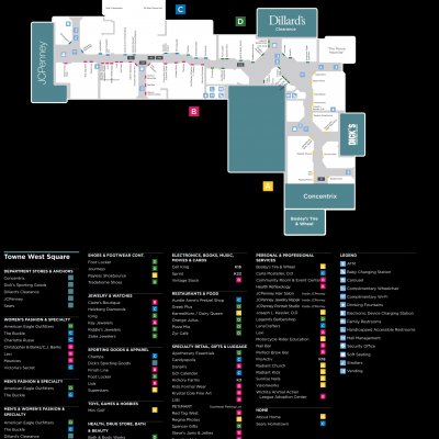 Towne West Square plan - map of store locations