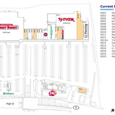 Tri-City Plaza plan - map of store locations