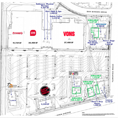 Turnpike Shopping Center plan - map of store locations