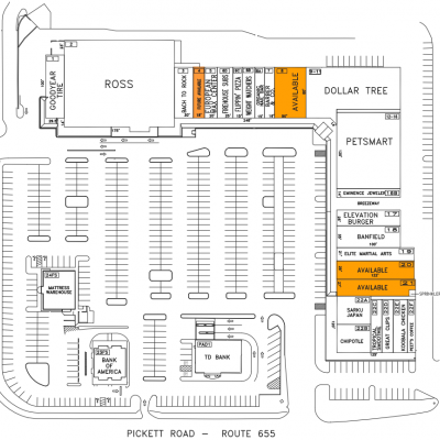 Turnpike Shopping Center plan - map of store locations