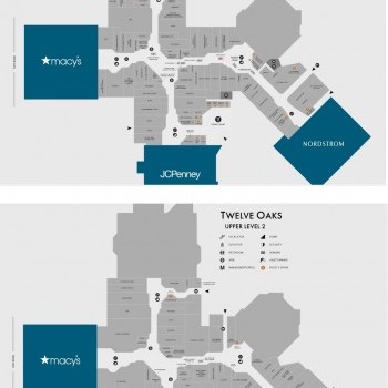 Twelve Oaks Mall plan - map of store locations