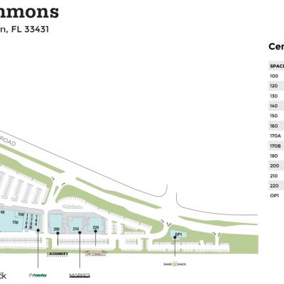 University Commons plan - map of store locations