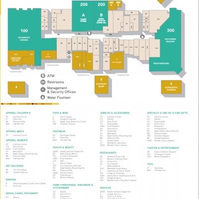 University Place plan - map of store locations