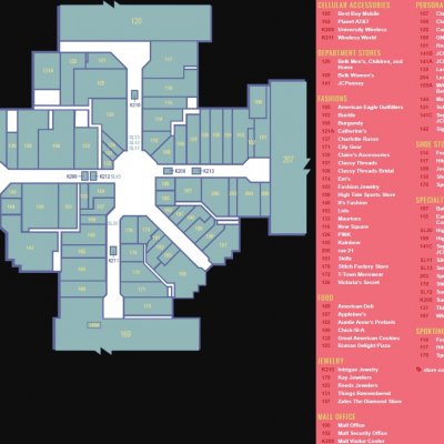 University Mall Tuscaloosa plan - map of store locations