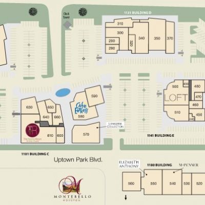 Uptown Park plan - map of store locations