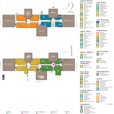 Vancouver Mall plan - map of store locations