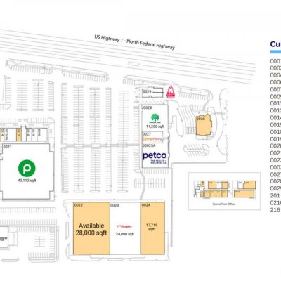 Venetian Isle Shopping Center plan - map of store locations