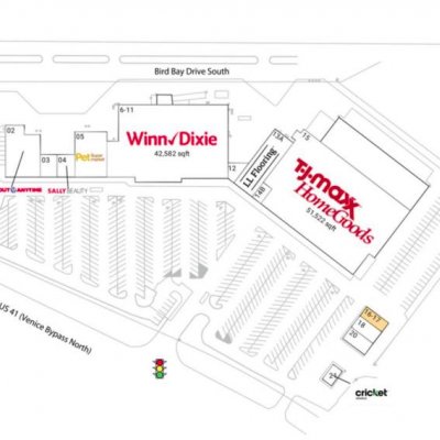 Venice Plaza plan - map of store locations