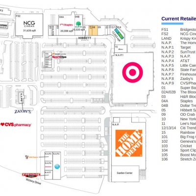 Victory Square plan - map of store locations