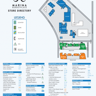 Villa Marina Marketplace Mall plan - map of store locations