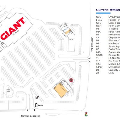 Village West plan - map of store locations