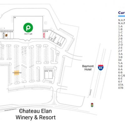 Vineyards at Chateau Elan plan - map of store locations