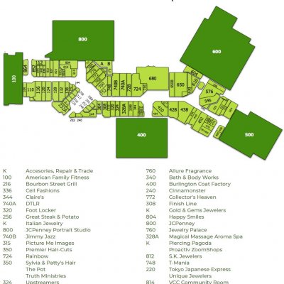 Virginia Center Commons plan - map of store locations