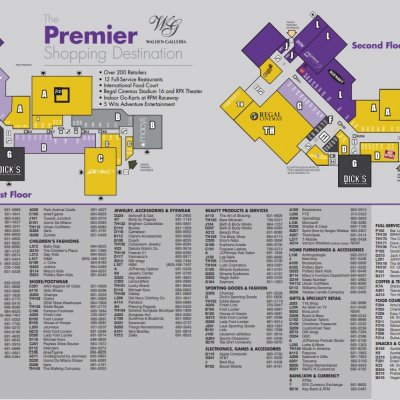 Walden Galleria plan - map of store locations