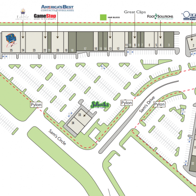 Walmart Way Crossing plan - map of store locations