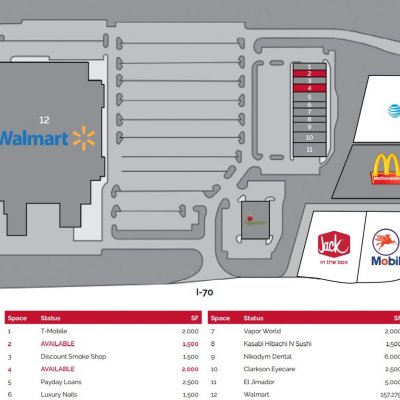 Warren County Shopping Center plan - map of store locations