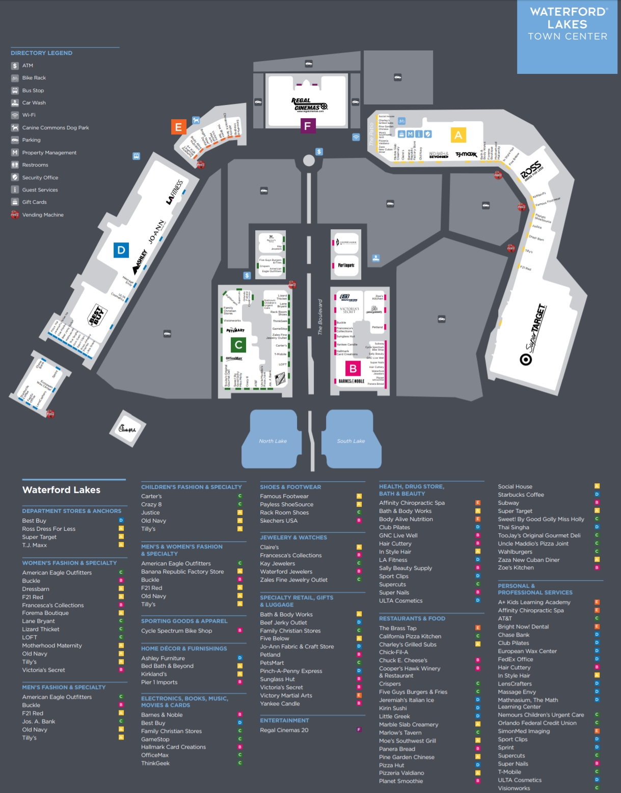 Waterford Lakes Mall Map