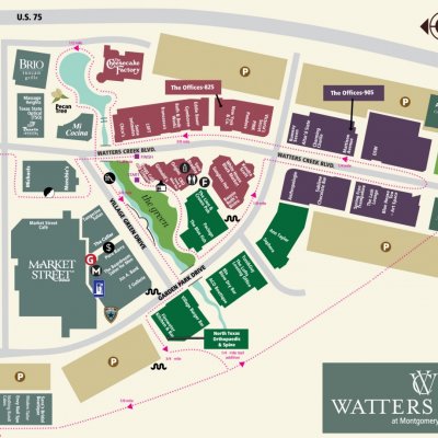 Watters Creek at Montgomery Farm plan - map of store locations