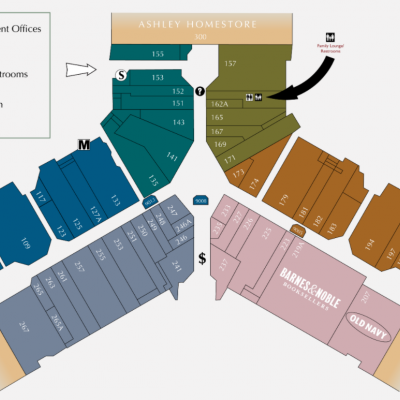 West Park Mall Missouri plan - map of store locations