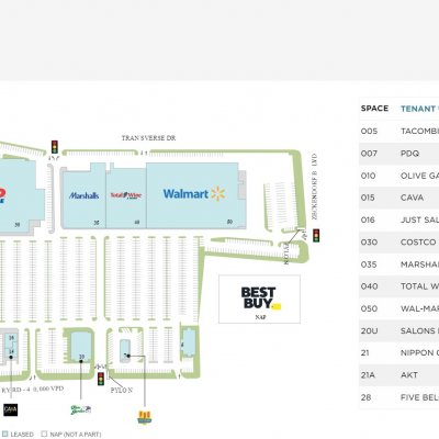 Westbury Plaza plan - map of store locations