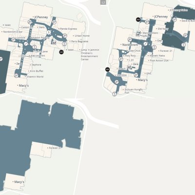 Westfield Santa Anita plan - map of store locations