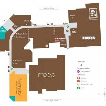 Crossings at Siesta Key plan - map of store locations