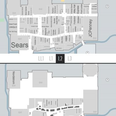 Westfield Southcenter Mall plan - map of store locations