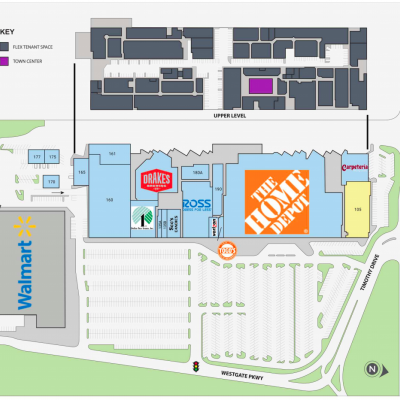 Westgate Center plan - map of store locations