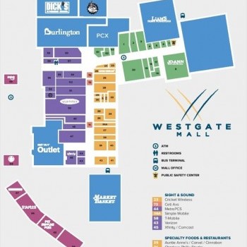 Westgate Mall Brockton plan - map of store locations