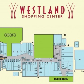 Westland Center plan - map of store locations