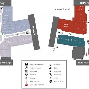 Westmoreland Mall plan - map of store locations