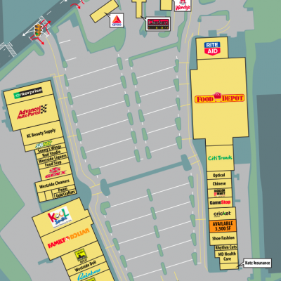 Westside Shopping Center plan - map of store locations