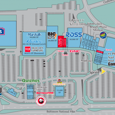 Westview Mall plan - map of store locations