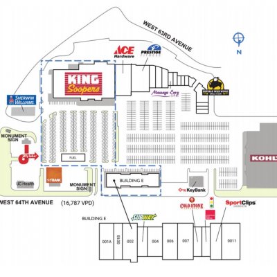Westwoods Shopping Center plan - map of store locations