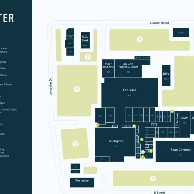 Willamette Town Center plan - map of store locations