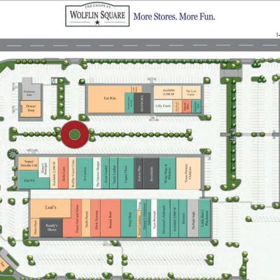 Wolflin Square plan - map of store locations