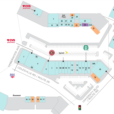 Woodmoor Shopping Center plan - map of store locations