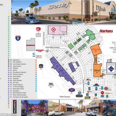 Yuma Palms Regional Center plan - map of store locations